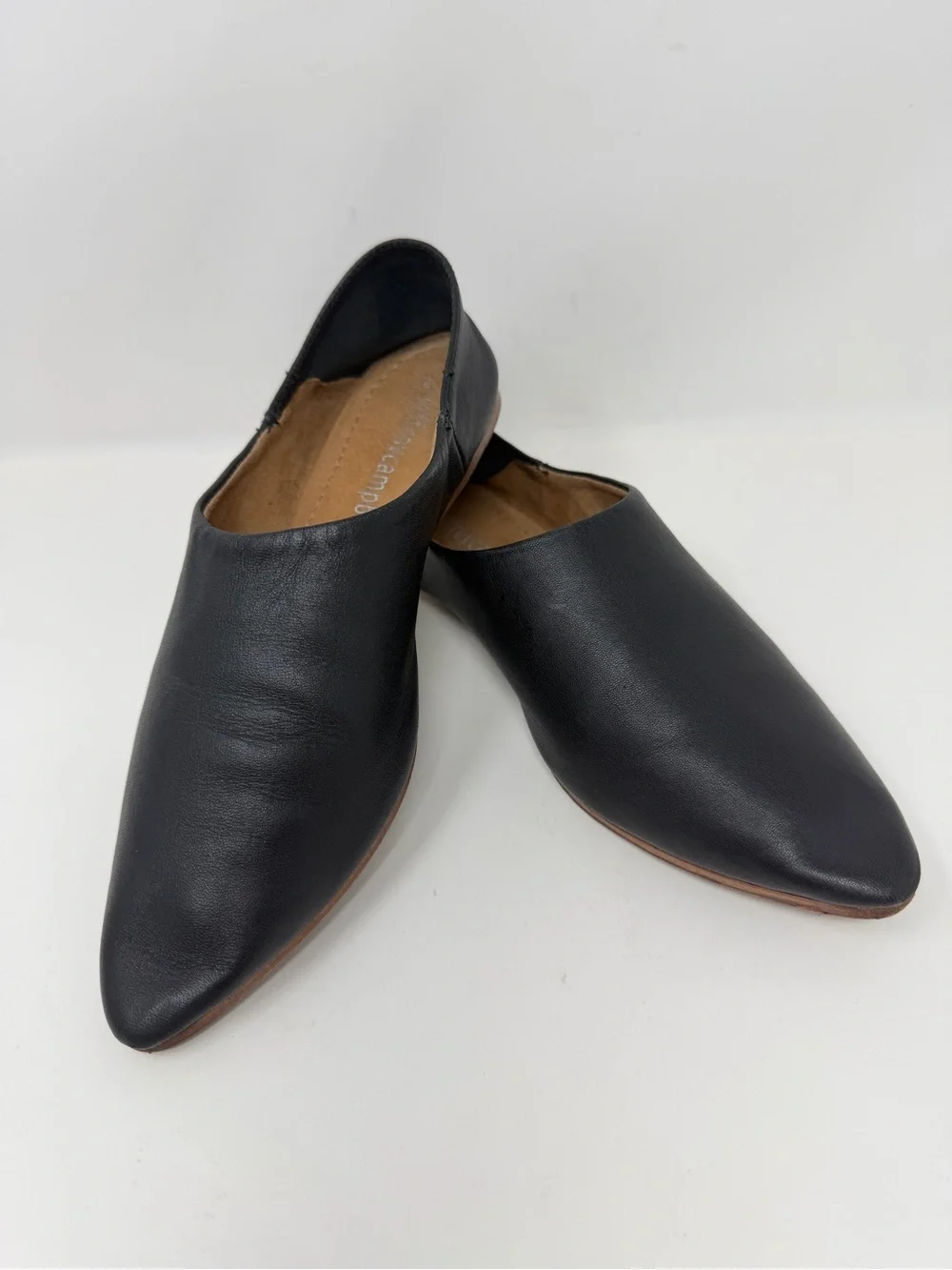 Jeffrey Campbell Vijay Leather Slip-on Flats Black Size 6 - Picture 1 of 10